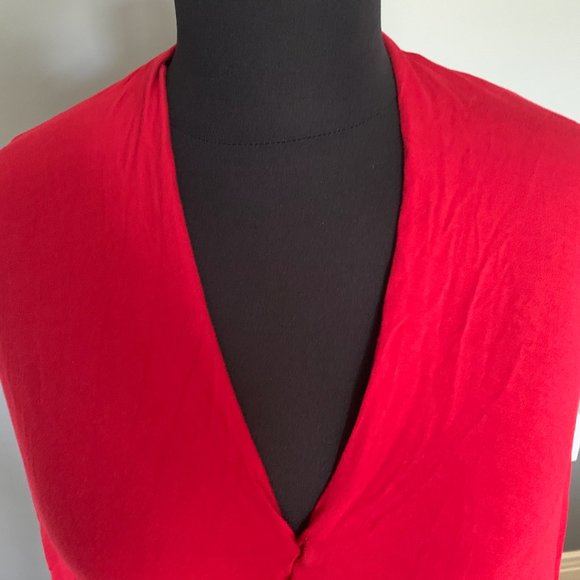 Aritzia Babaton Mehmet Red Wrap Blouse In XS - Picture 3 of 7